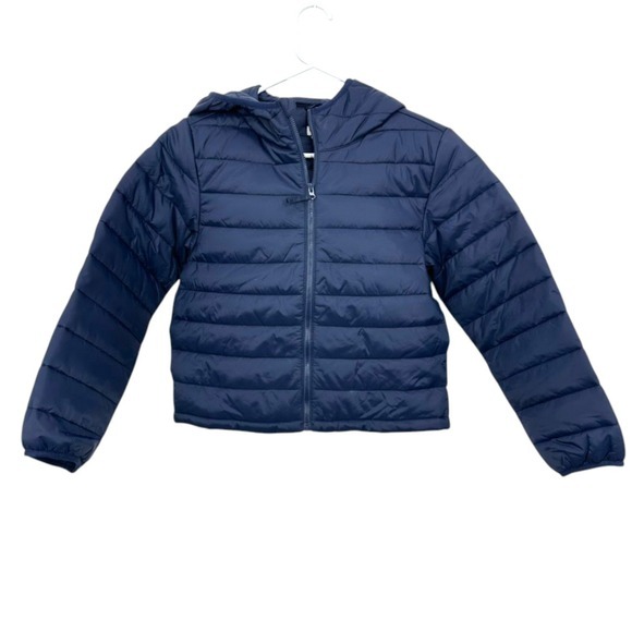 J. Crew‎ Crewcuts Kids Size L 10-11 Lightweight packable puffer jacket Blue NWOT